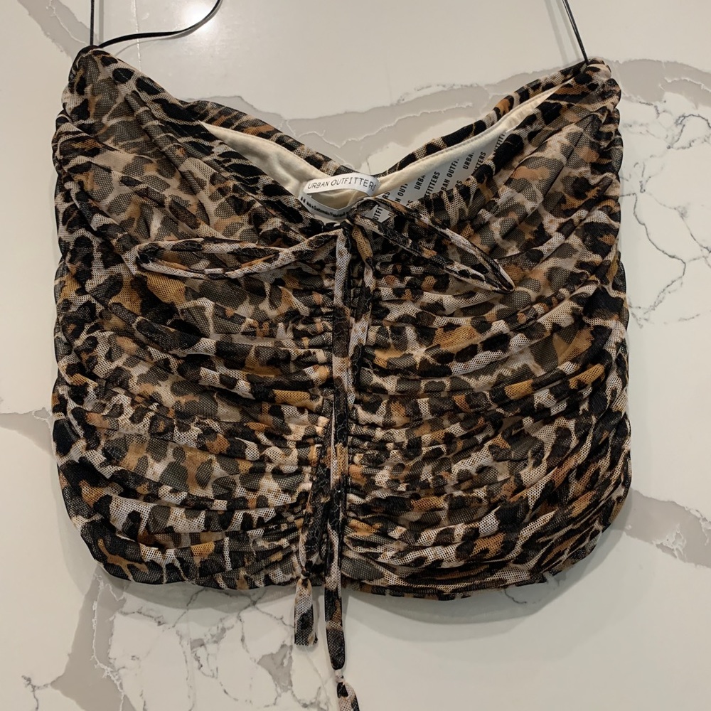 NWT Urban Outfitters strapless animal print crop top.